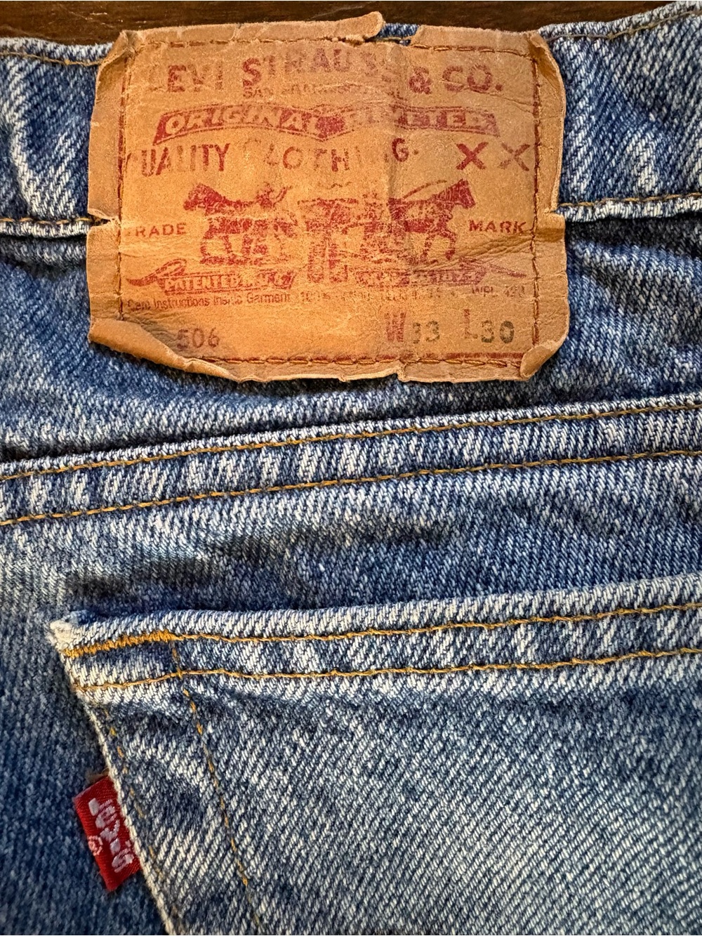 Vintage 1980’s Levi's 506 Medium WashStraight Leg Light Blue Jeans - Made in USA - Picture 3 of 15